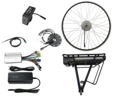 Elektrische ombouwset bakfiets Slim V2 36V 432Wh 12Ah accu bagagedrager